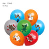 A set of 15 balloons in various colors including blue, orange, and green for a birthday party decoration kit.