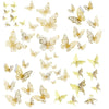 A collection of decorative gold butterfly wall stickers for home decor