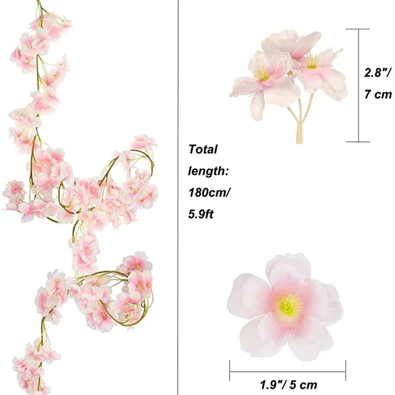 Artificial Sakura Flower Vine for Wedding and Party Decoration