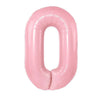 Pastel Pink Foil Number Balloons (0-9) for Birthday Party Decorations