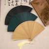 Classic Bamboo Folding Fan with Tassel