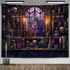 Enchanted Library Staircase Tapestry Wall Hanging