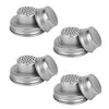 Set of stainless steel mason jar shaker lids for seasoning and cocktails
