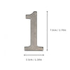 A silver magnetic house number shaped like the numeral one, measuring 7.0cm high and 3.3cm wide.