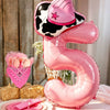 40-Inch Cowboy Cow Number Foil Balloon Set