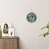 Rustic wooden bathroom wall sign featuring lavender and candle designs on a circular wreath
