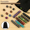 A portable set of acrylic plus and minus dice for math games and party fun displayed on a wooden surface.