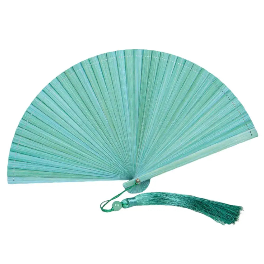 Classic Bamboo Folding Fan with Tassel