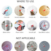 Diagram showing where the Pink Peach Blossom Branch Wall Decals can and cannot be applied to various surfaces like paint, til