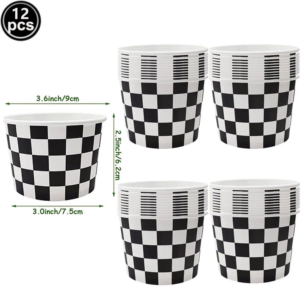 Checkered Racing Flag Toothpicks for Cupcakes & Party Decor