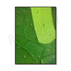 Abstract canvas art depicting a vibrant green golf scene with small figures on a textured surface.
