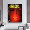 Amazon original poster featuring the title invincible with two male figures in a dramatic red light background