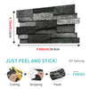 DIY marble wall sticker tiles showing the process of cutting, stripping, and applying paste for finish