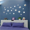 20-Piece Acrylic Moon & Star Wall Decals with 3D Mirror Finish