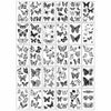 A collection of 30 waterproof temporary body art stickers featuring various butterfly and floral designs.
