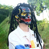 Mechanical Clown Dreadlock Mask with Punk Rivet Detailing