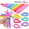 A set of five colorful dinosaur-shaped stretch sensory fidget toys for play
