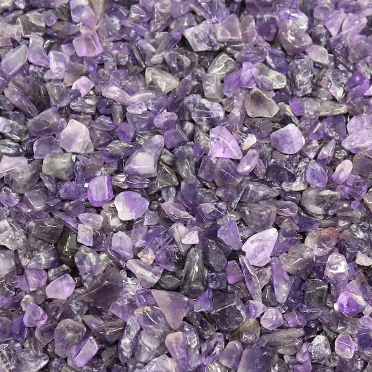 Purple and grey tumbled gemstone chips for crafts and jewelry making