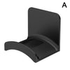 A black universal wall-mounted headphone holder and hanger.
