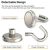 Close-up view of a detachable design magnetic hook made from neodymium magnet and high quality carbon steel with a thread con