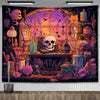 Enchanted Library Staircase Tapestry Wall Hanging
