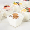 Clear Plastic Mini Dessert Cups with Spoons – Square Parfait & Appetizer Bowls for Parties