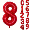 Large Red Number Foil Balloon for Birthday and Anniversary Decor
