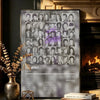 Wall decal featuring photos of rapper L-LUCKI and album art on a dark background