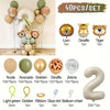 Jungle animal balloon party set including lion giraffe tiger and number balloons