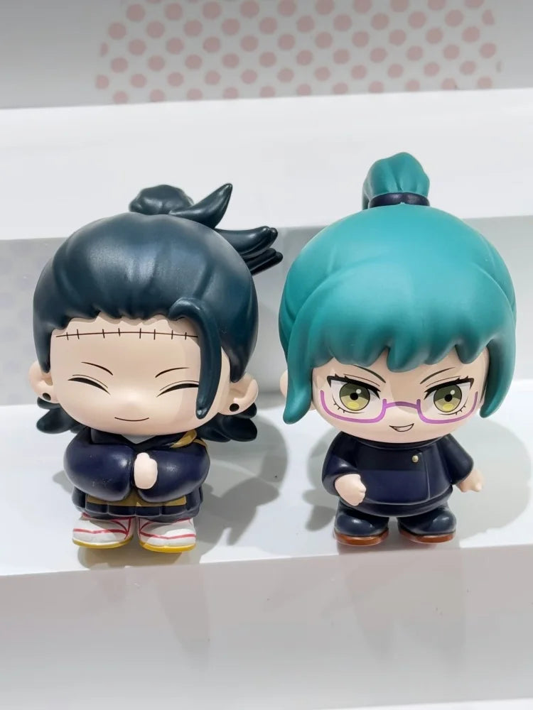 Blind box collectible figures of Gojo and Geto from Jujutsu Kaisen Season 2 featuring distinct hair colors