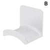 A white universal wall-mounted headphone holder and hanger.