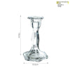 Elegant clear glass pillar candle holder with a square hexagonal design and a 420g weight.