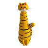 A yellow cat-shaped resin vase for dried flowers.