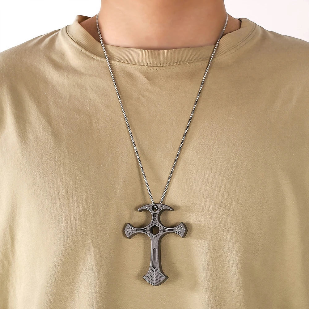 Cross Pendant Self-Defense Tool with Bottle Opener