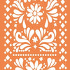 An orange and white floral pattern design suitable for an event backdrop.