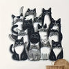 Black silhouette wall art featuring multiple cats in various poses for home decor