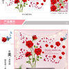 Red rose wall stickers featuring romantic Valentine's Day designs decorating a bedroom wall.