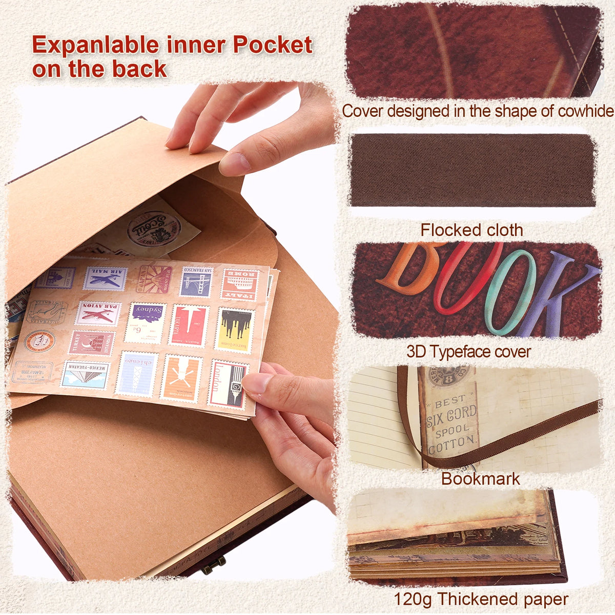 Retro Kraft Paper Adventure Photo Album with Up-Themed Accessories