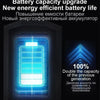 A glowing blue battery cell inside a housing, illustrating a battery capacity upgrade.