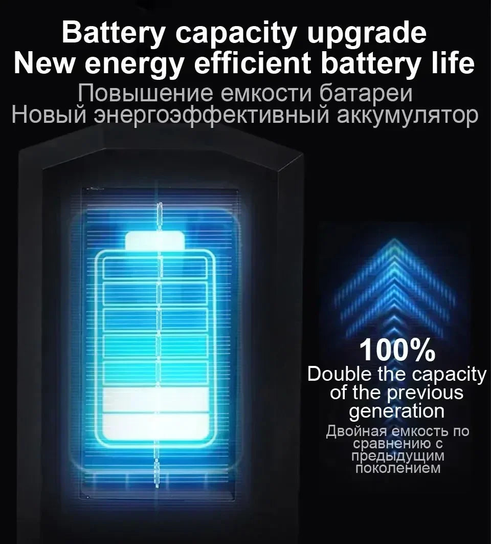 A glowing blue battery cell inside a housing, illustrating a battery capacity upgrade.