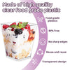 Clear plastic dessert cups with spoons used for serving parfaits and party treats