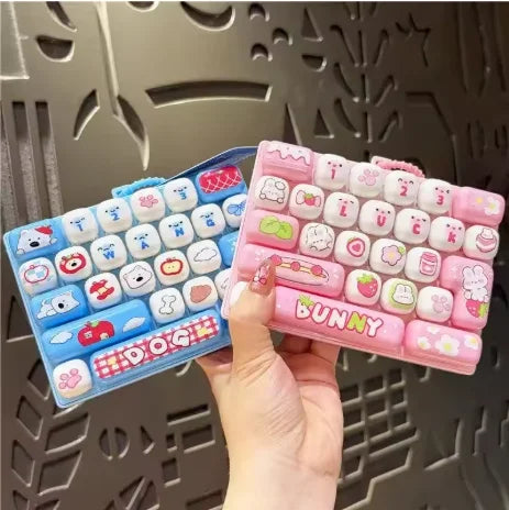 Giant Keycap Fidget Clicker Keychain Set