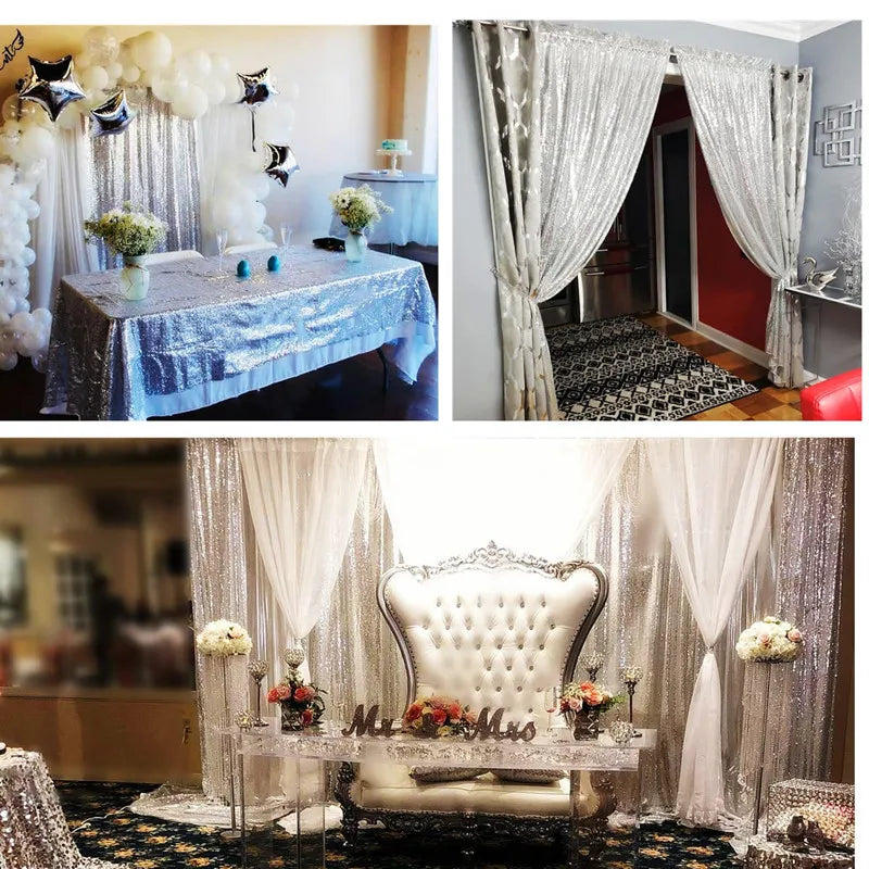 Sequin Backdrop Curtains – 2 Panels, 2ft x 8ft