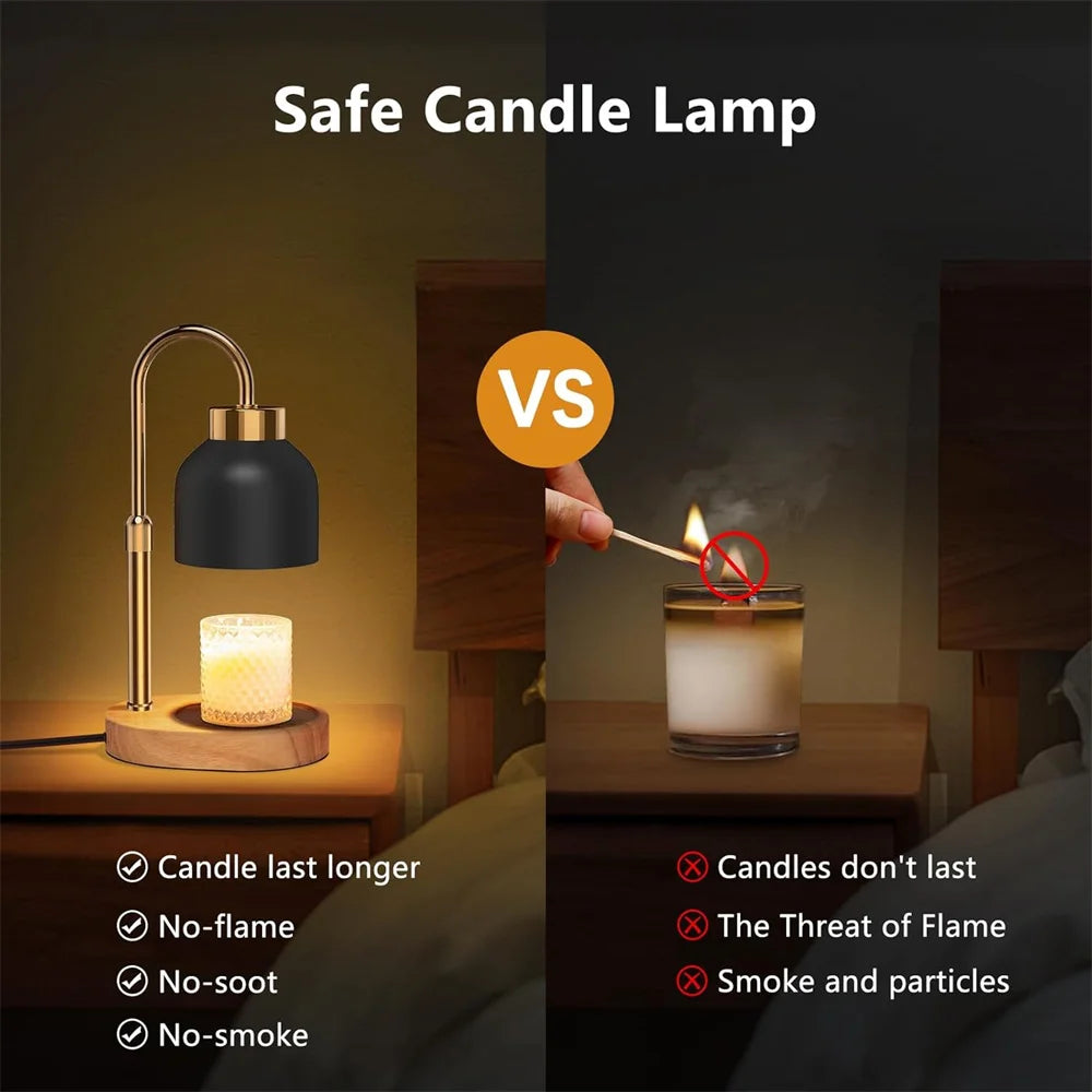 Adjustable Candle Warmer Lamp with Timer and Dimmer