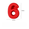 Rotes Silikon-3D-Zahl-Kuchenform in Form der Sechs