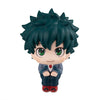 Chibi collectible figure of Izuku Midoriya from My Hero Academia with green hair and a smiling expression.