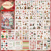 Große Sammlung festlicher Weihnachtssticker mit Themen wie Ornamente, Bäume, Geschenke und saisonale Dekoration