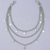 Silver Y2K star charm layered belt necklace with a pendant