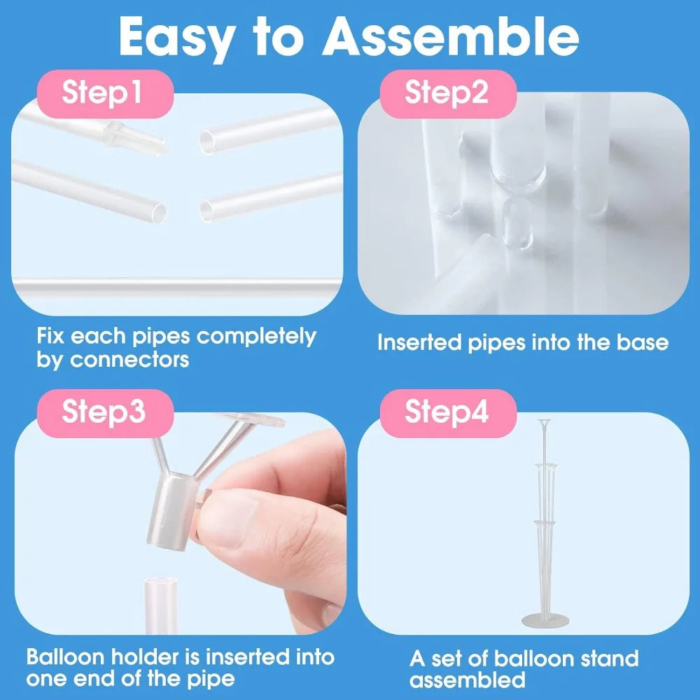 Instructions d'assemblage étape par étape pour monter un kit de supports de ballons