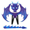 A purple dragon costume featuring large wings and a matching tail for cosplay.